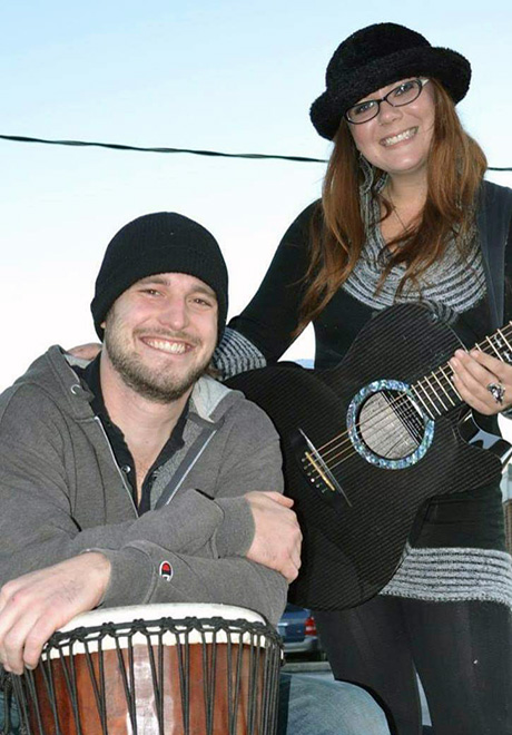 Cori Jay with percussionist Chad Bechtel